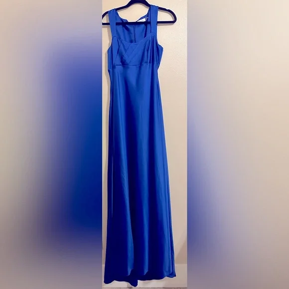 cobalt blue satin maxi dress Chi Chi London Women's Twist Bodice Satin Maxi Dress in Cobalt 10 main image 1